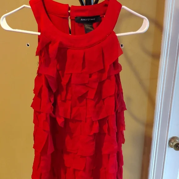 ❤️Ashley Stewart Red Ruffle Midi Dress❤️ - Picture 2 of 7